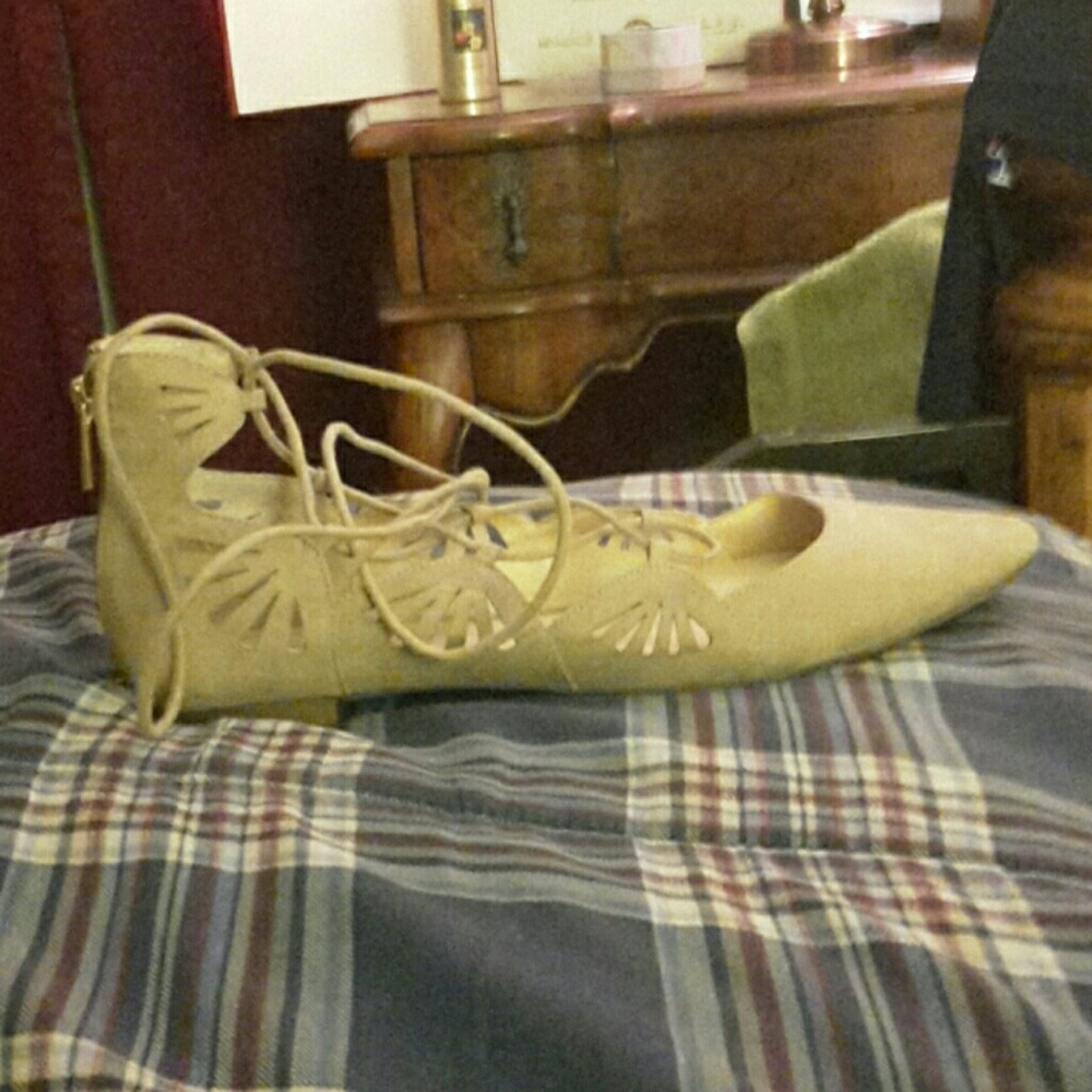 Jessica Simpson Tan Zellen Flat Sz 9.5 - Picture 5 of 6